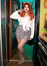 Bailey Jay just got home, gets naked and immediately plays with her sweaty and hot dick and ass